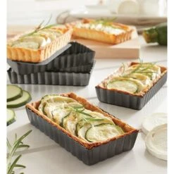 Set De 4 Moules à Tartelettes Avec Fonds Amovibles -Boutique Silikomart 541084 2 4 Set de 4 moules a tartelettes avec fonds amovibles Mathon