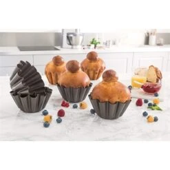 Set 4 Moules Briochettes Acier Revêtu 13 Cm