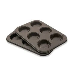 Set 2 Plaques De 6 Tartelettes Acier Revêtu -Boutique Silikomart 54277 1 3 Set 2 plaques de 6 tartelettes acier revetu Mathon