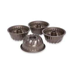 Set De 4 Moules à Mini Kouglof Acier Revêtement Antiadhérent 10 Cm -Boutique Silikomart 544007 1 4 Set de 4 moules a mini kouglof acier revetement antiadherent 10 cm Mathon