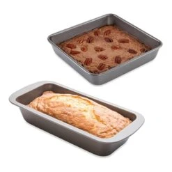 Lot Moule à Manqué Carré 23 Cm Et Moule à Cake 25 Cm Acier Revêtement Antiadhérent
