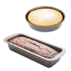 Lot Moule à Manqué Rond 23 Cm Et Cake 30 Cm Acier Revêtement Antiadhérent