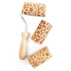 3 Mini Rouleaux Empreintes En Bois Interchangeables -Boutique Silikomart 580018 2 3 3 mini rouleaux empreintes en bois interchangeables Scrapcooking