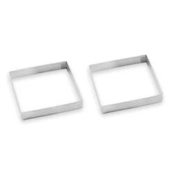 Lot 2 Cercles à Tarte Perforés En Inox Carré 12 Cm
